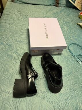Madden Girl Black Patent Chunky Mary Jane Platforms